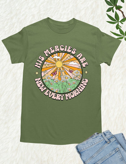 His Mercies are New Every Morning Boho Religious T Shirt