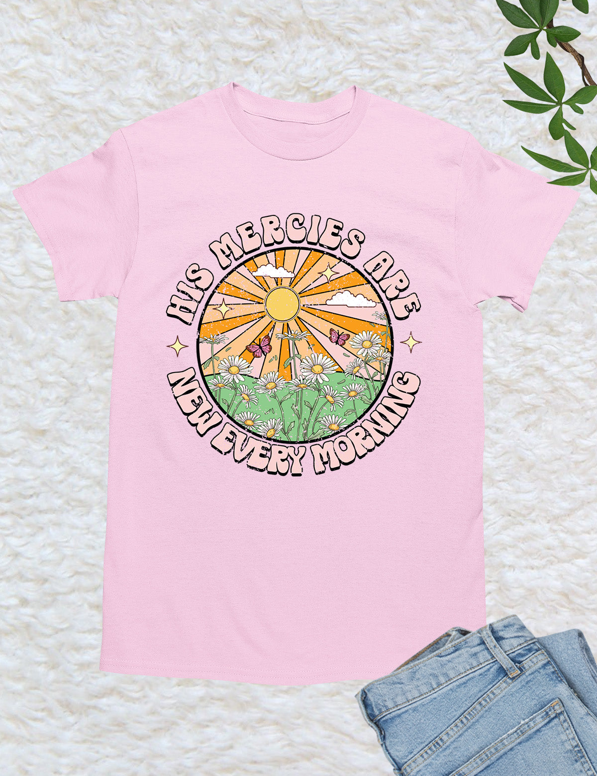 His Mercies are New Every Morning Boho Religious T Shirt