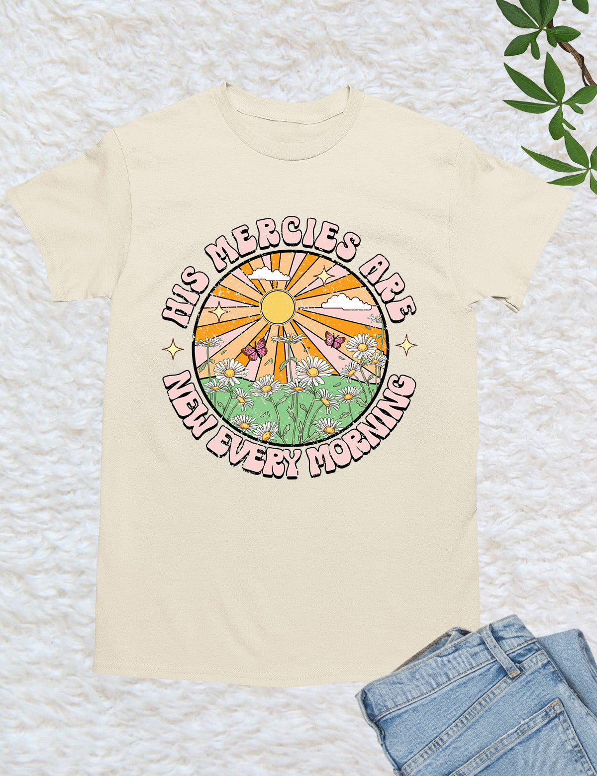 His Mercies are New Every Morning Boho Religious T Shirt