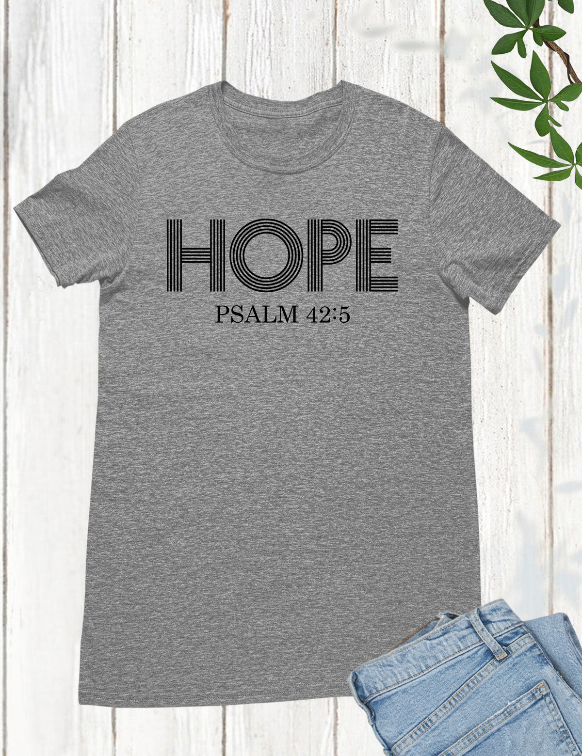 Hope Psalm 42:5 Inspirational Christian Tshirts