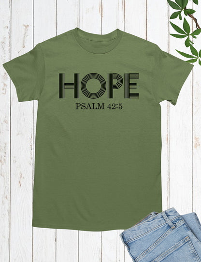Hope Psalm 42:5 Inspirational Christian Tshirts