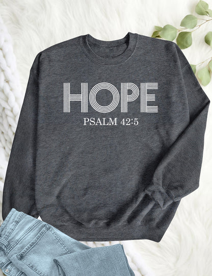 Hope Psalm 42:5 Inspirational Christian Sweatshirts