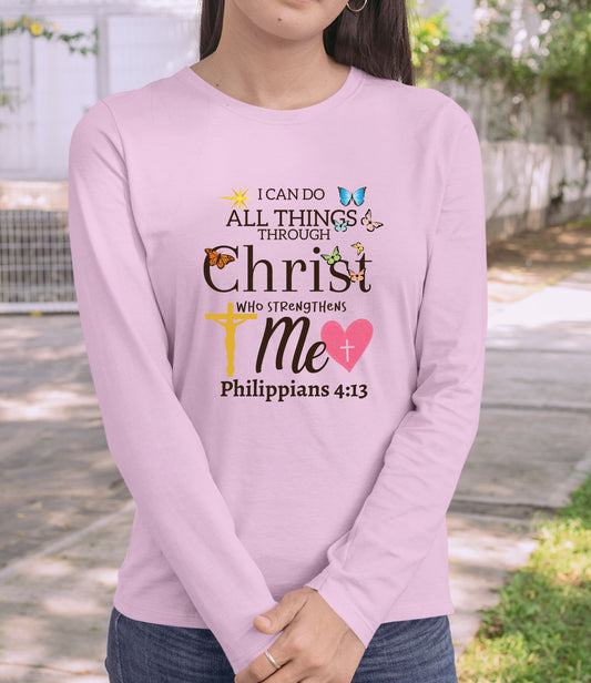 I Can Do Women's Christian Long Sleeve Shirts