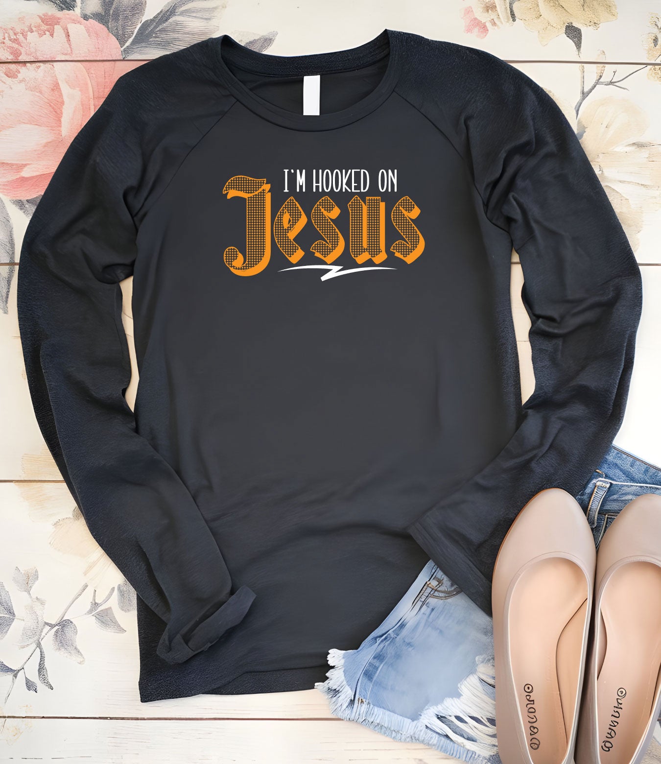I'm Hooked on Jesus Men's Christian Long Sleeve T Shirts