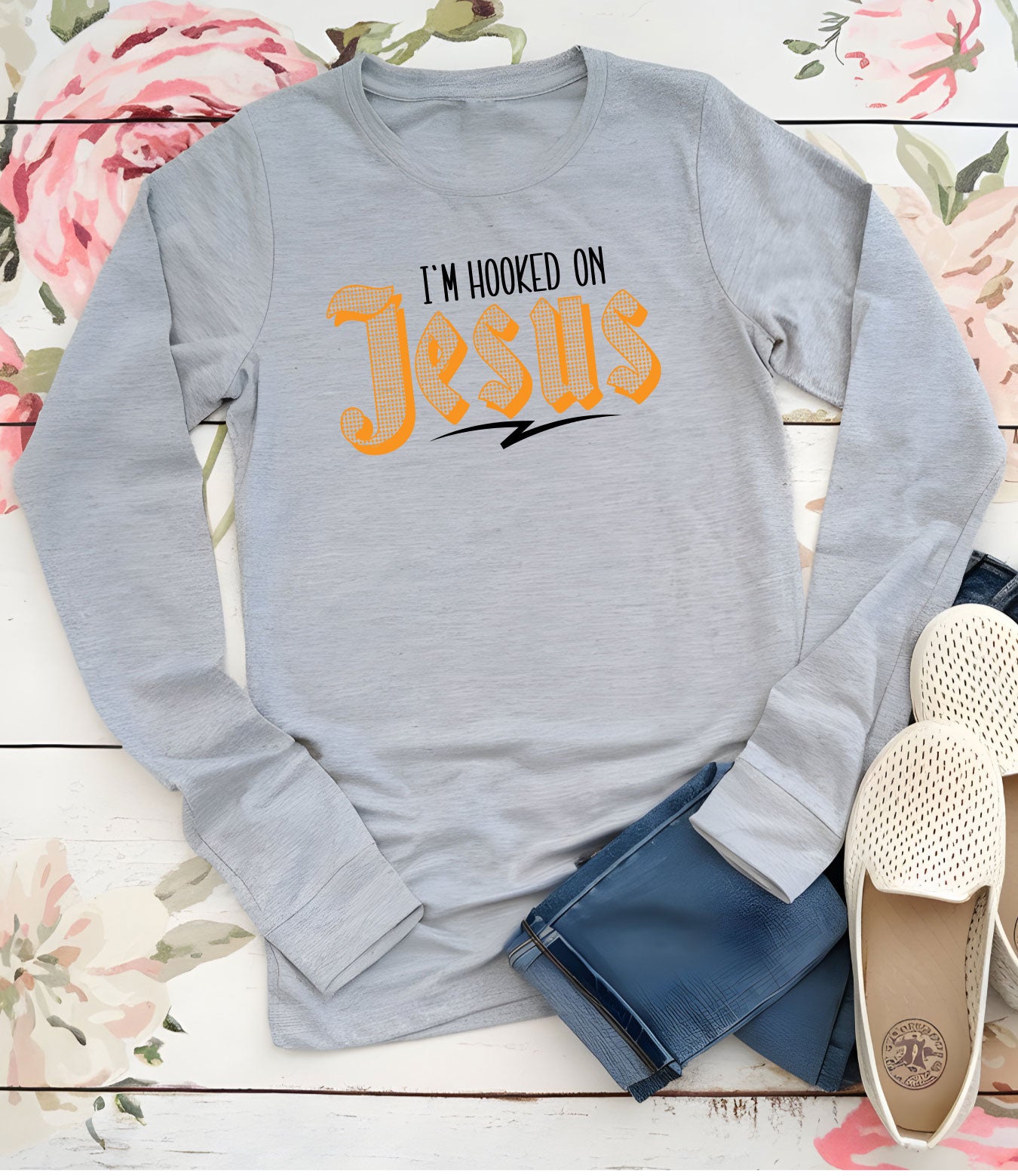 I'm Hooked on Jesus Men's Christian Long Sleeve T Shirts