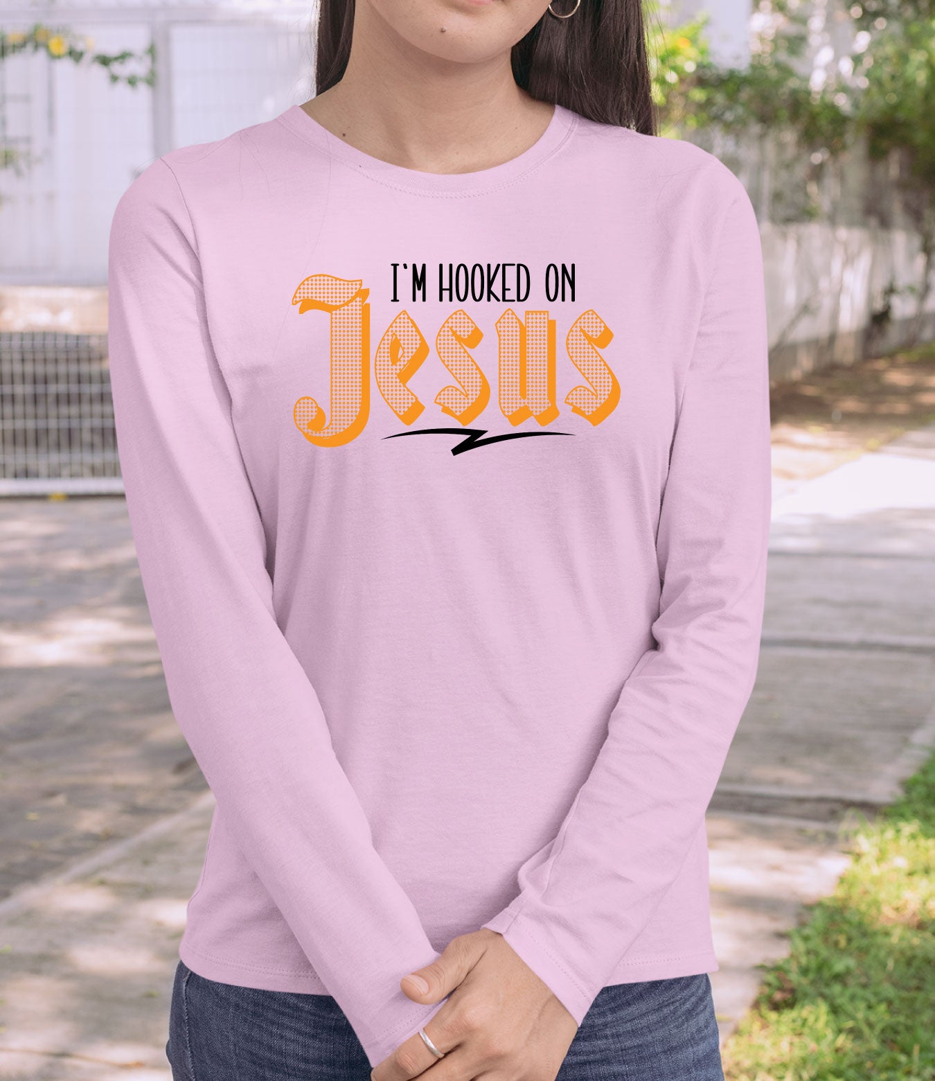 I'm Hooked on Jesus Men's Christian Long Sleeve T Shirts
