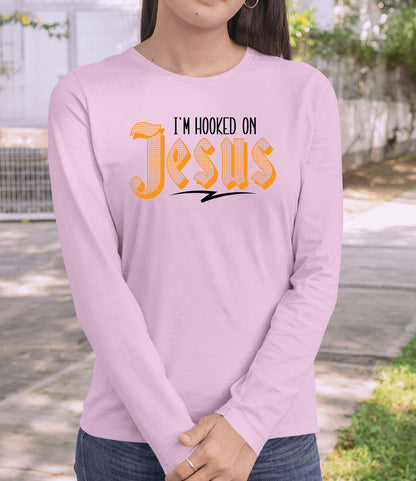 I'm Hooked on Jesus Men's Christian Long Sleeve T Shirts