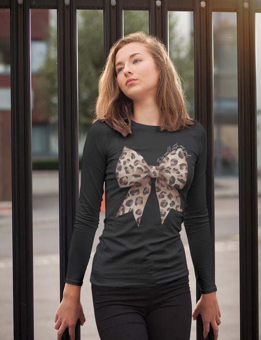 It is Well With My Soul Leopard Print Christian Bow Long Sleeve