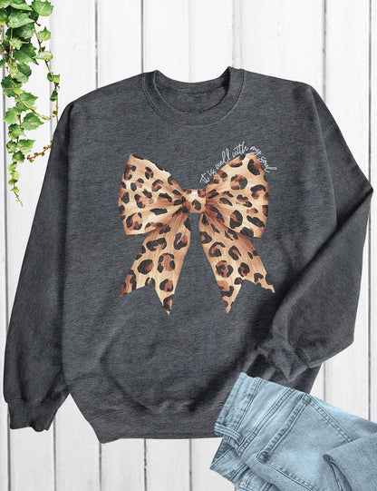 It is Well With My Soul Leopard Print Christian Bow Long Sleeve