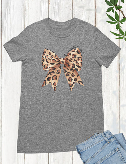 It is Well With My Soul Leopard Print Christian Bow Long Sleeve