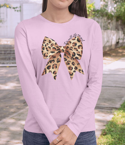 It is Well With My Soul Leopard Print Christian Bow Long Sleeve