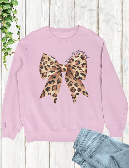 It is Well With My Soul Leopard Print Christian Bow Long Sleeve