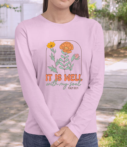 It is Well with My Soul Long Sleeve Christian Shirts