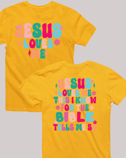 Jesus Loves Me Trendy Front and Back Print T Shirts