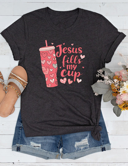 Jesus Fills My Cup Christian Prayer Long Sleeve T Shirts