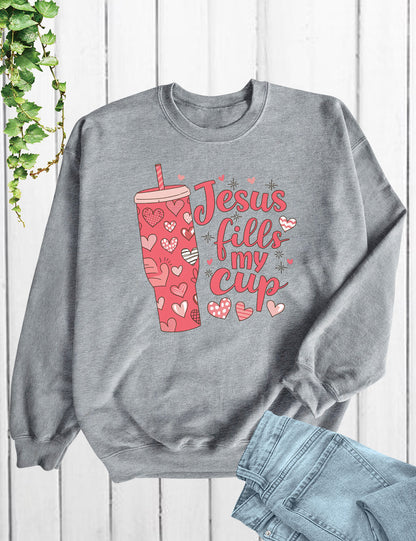Jesus Fills My Cup Christian Prayer Long Sleeve T Shirts