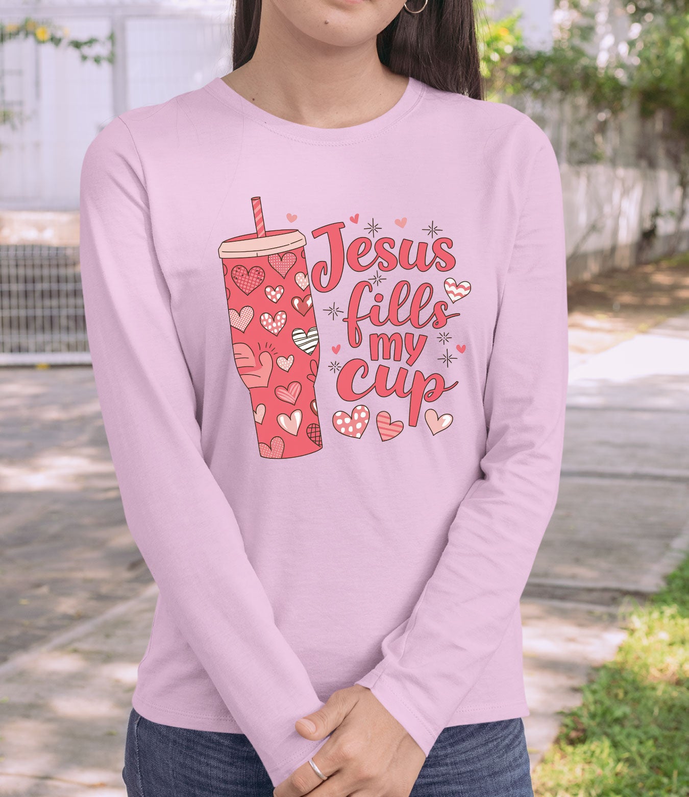 Jesus Fills My Cup Christian Prayer Long Sleeve T Shirts