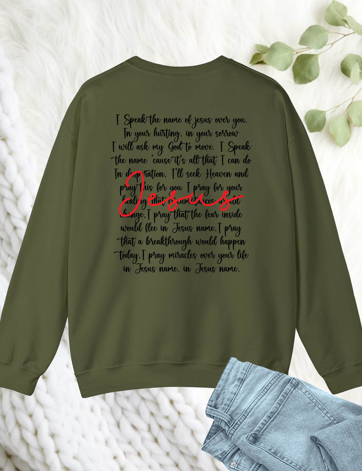 I Speak The Name Of Jesus Song Lyrics Sweatshirt Back Pr