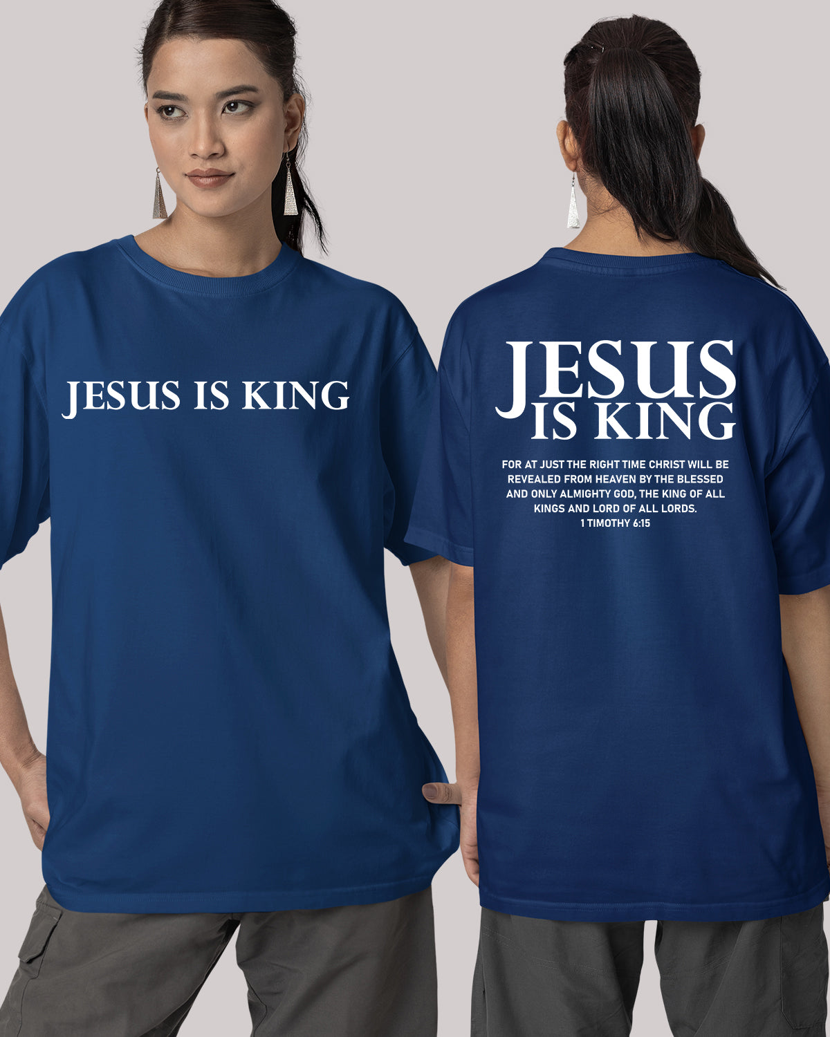 Jesus is king Christian merch Front Back T Shirts