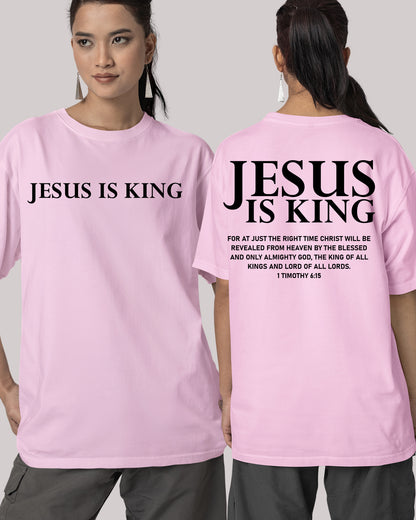 Jesus is king Christian merch Front Back T Shirts
