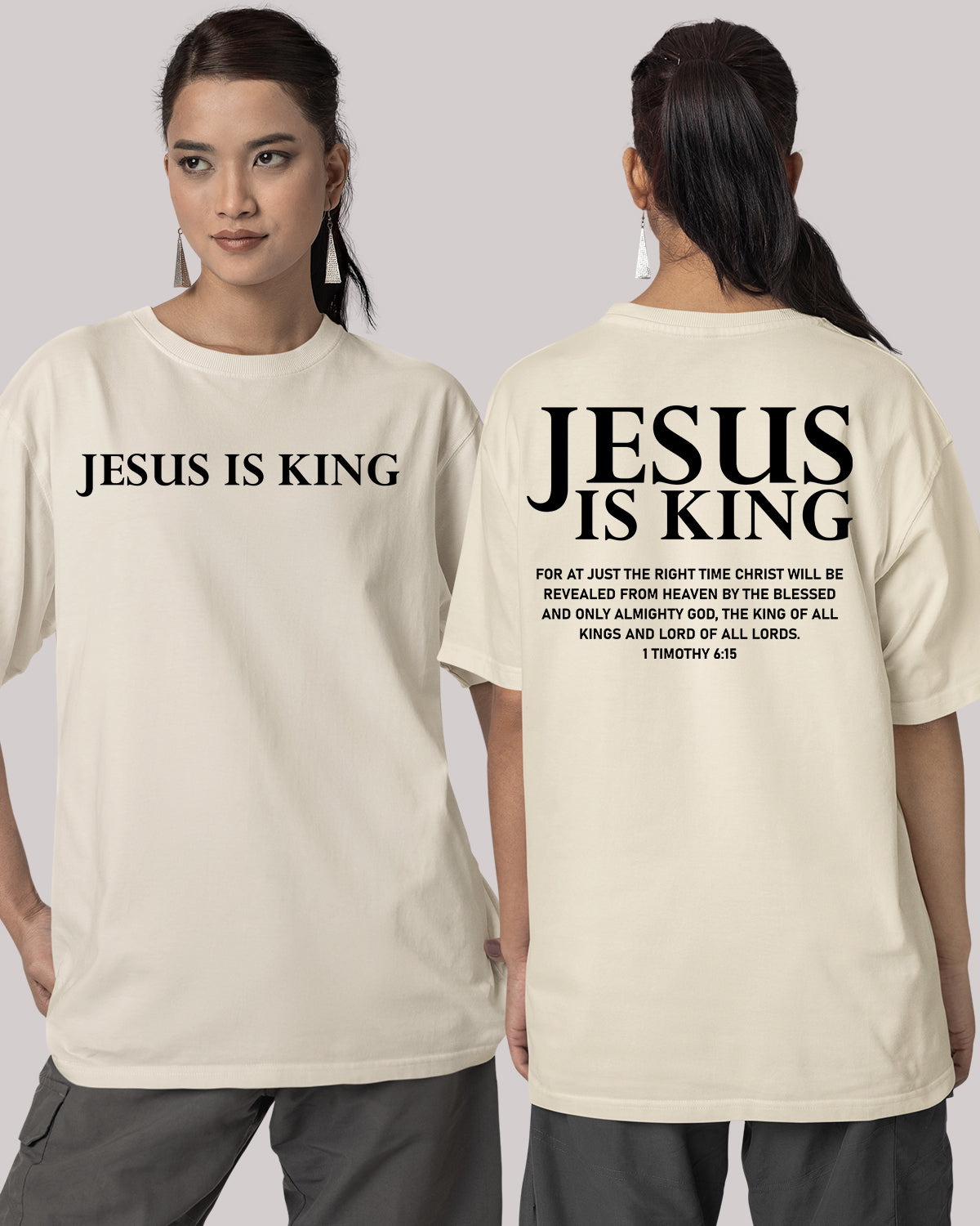 Jesus is king Christian merch Front Back T Shirts