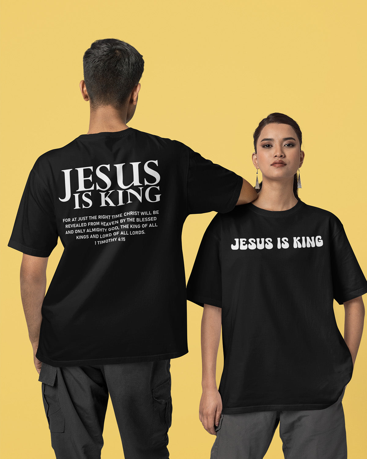 Jesus is king Christian merch Front Back T Shirts