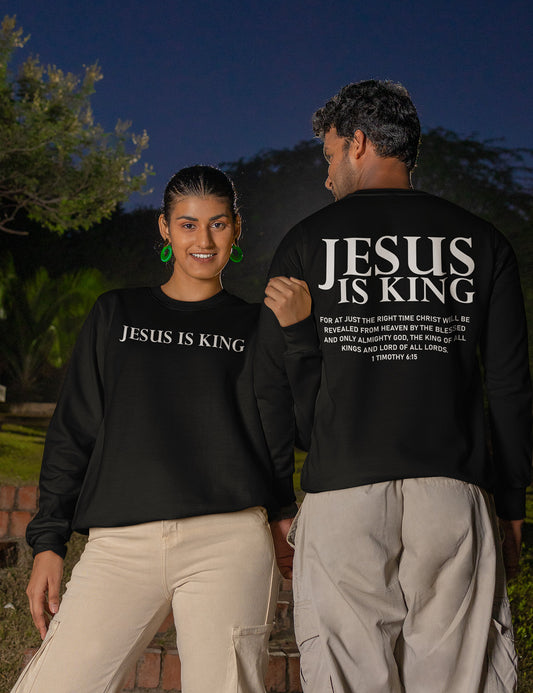 Jesus is king Christian merch Front Back Sweatshirts