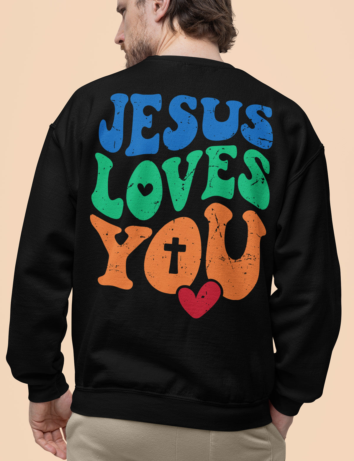 Jesus Loves You Back Print Sweatshirt
