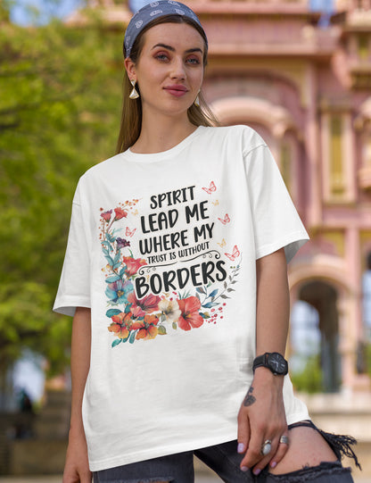 Spirit Lead Me Christian Slogan T Shirt