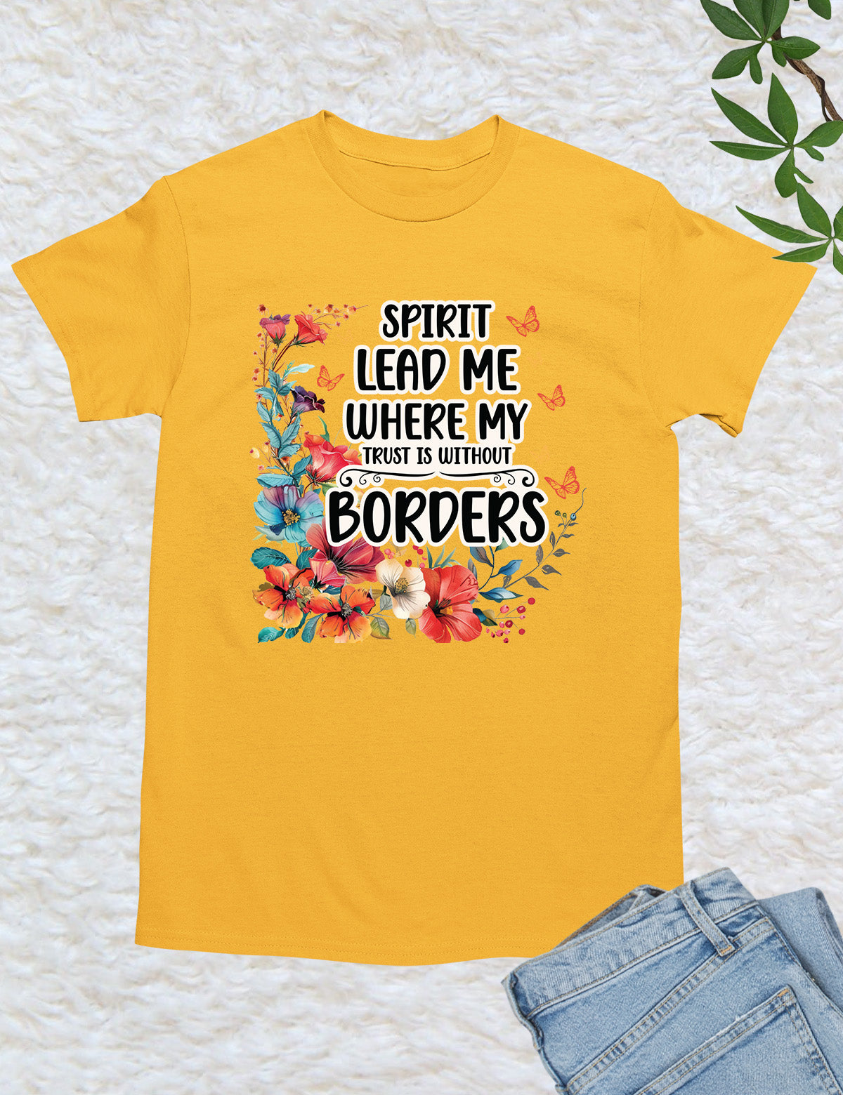 Spirit Lead Me Christian Slogan T Shirt