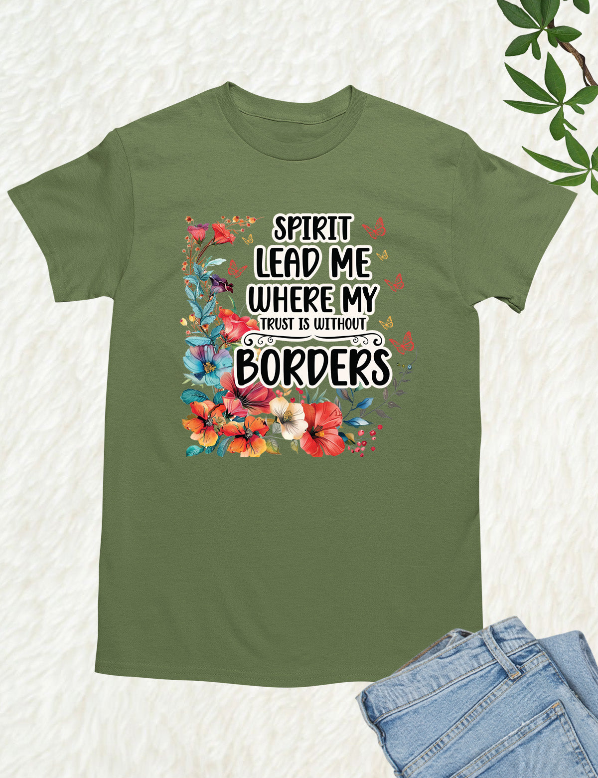 Spirit Lead Me Christian Slogan T Shirt