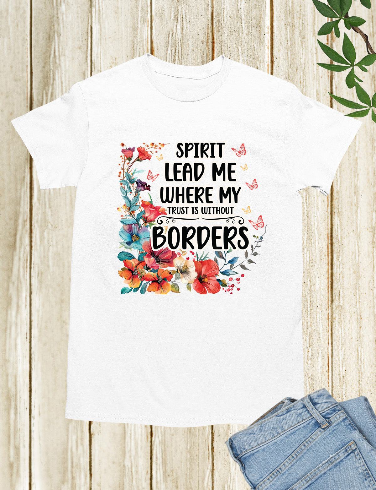 Spirit Lead Me Christian Slogan T Shirt