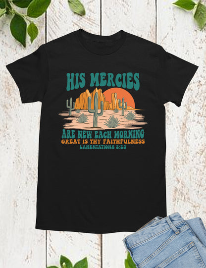 His Mercies Are New Each Morning Boho Christian Shirts