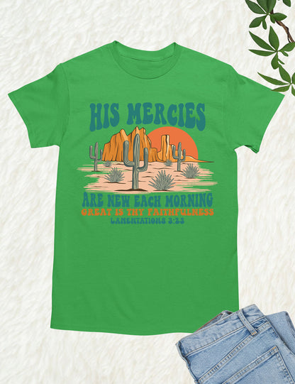 His Mercies Are New Each Morning Boho Christian Shirts