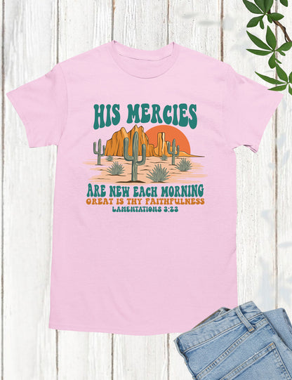 His Mercies Are New Each Morning Boho Christian Shirts