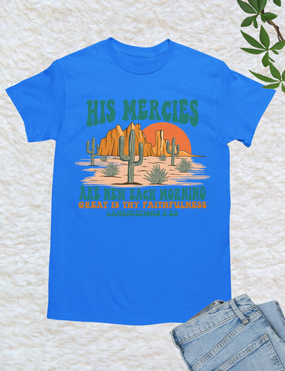 His Mercies Are New Each Morning Boho Christian Shirts