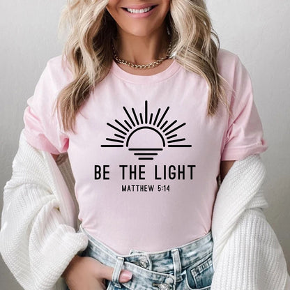 Be The Light Retro Christian Inspirational Religious Faith T-Shirts