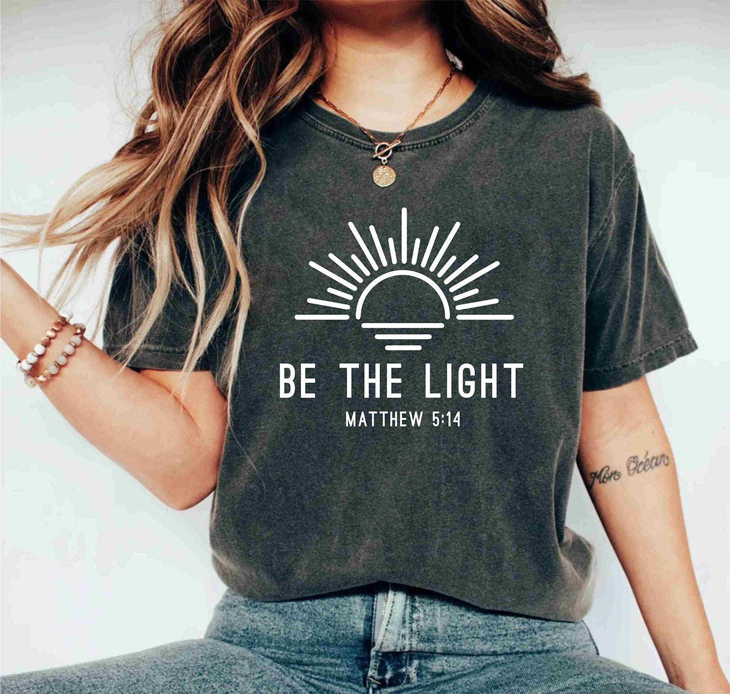 Be The Light Retro Christian Inspirational Religious Faith T-Shirts