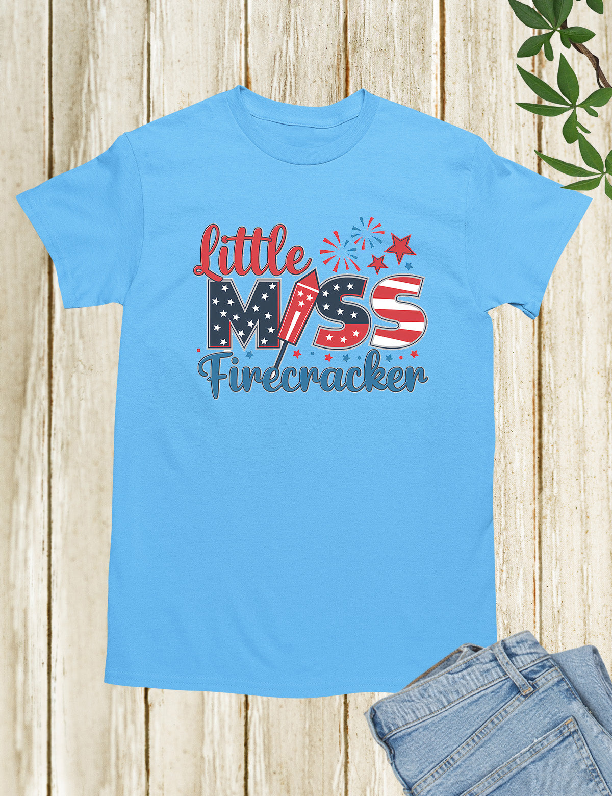 Little Miss Firecracker Retro Kids Shirt