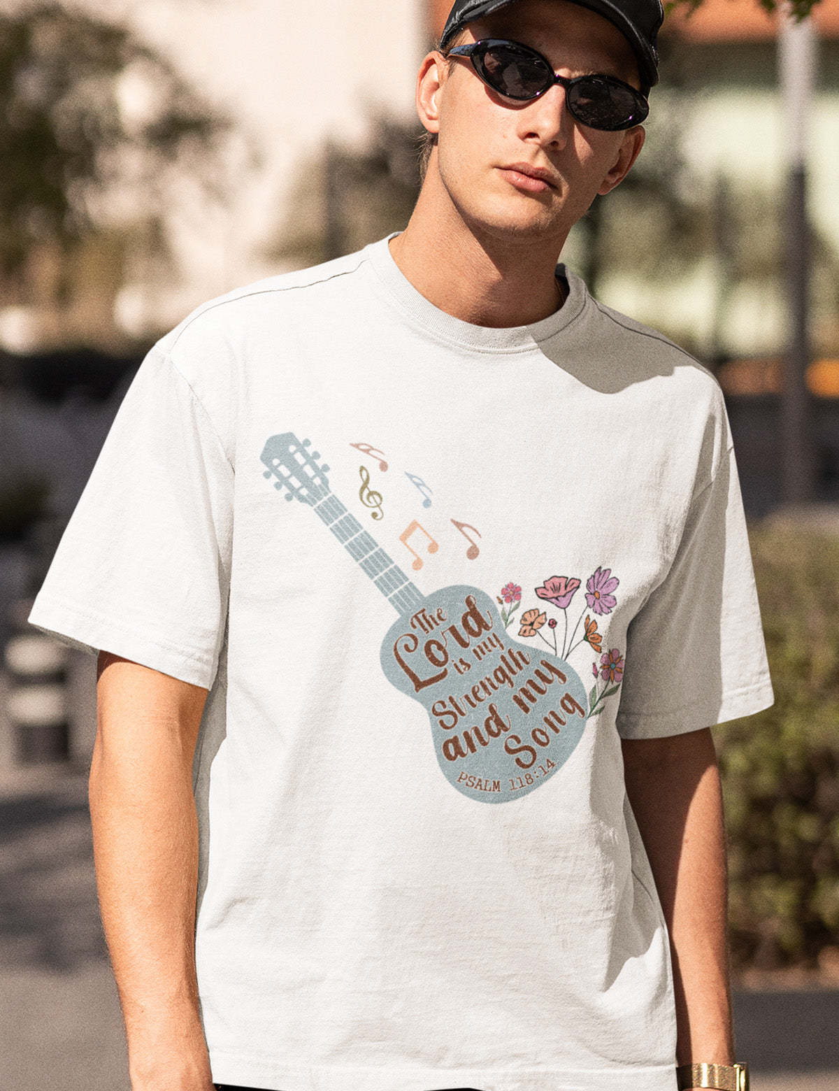 The Lord is My Strength and My Soul Song Guitar Christian T Shirt