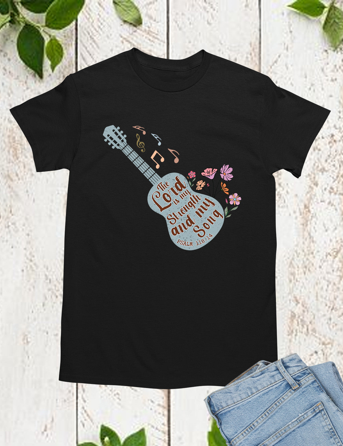 The Lord is My Strength and My Soul Song Guitar Christian T Shirt