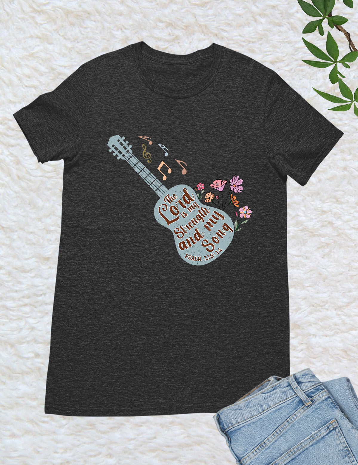 The Lord is My Strength and My Soul Song Guitar Christian T Shirt