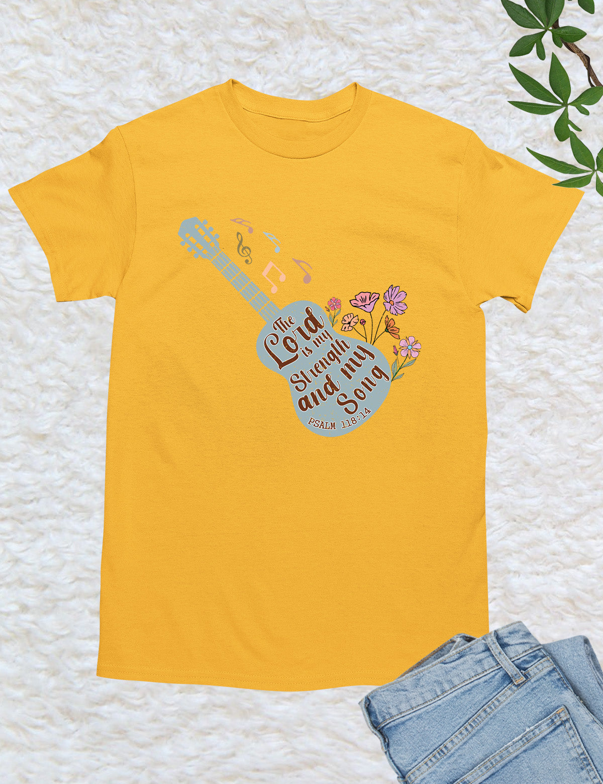 The Lord is My Strength and My Soul Song Guitar Christian T Shirt