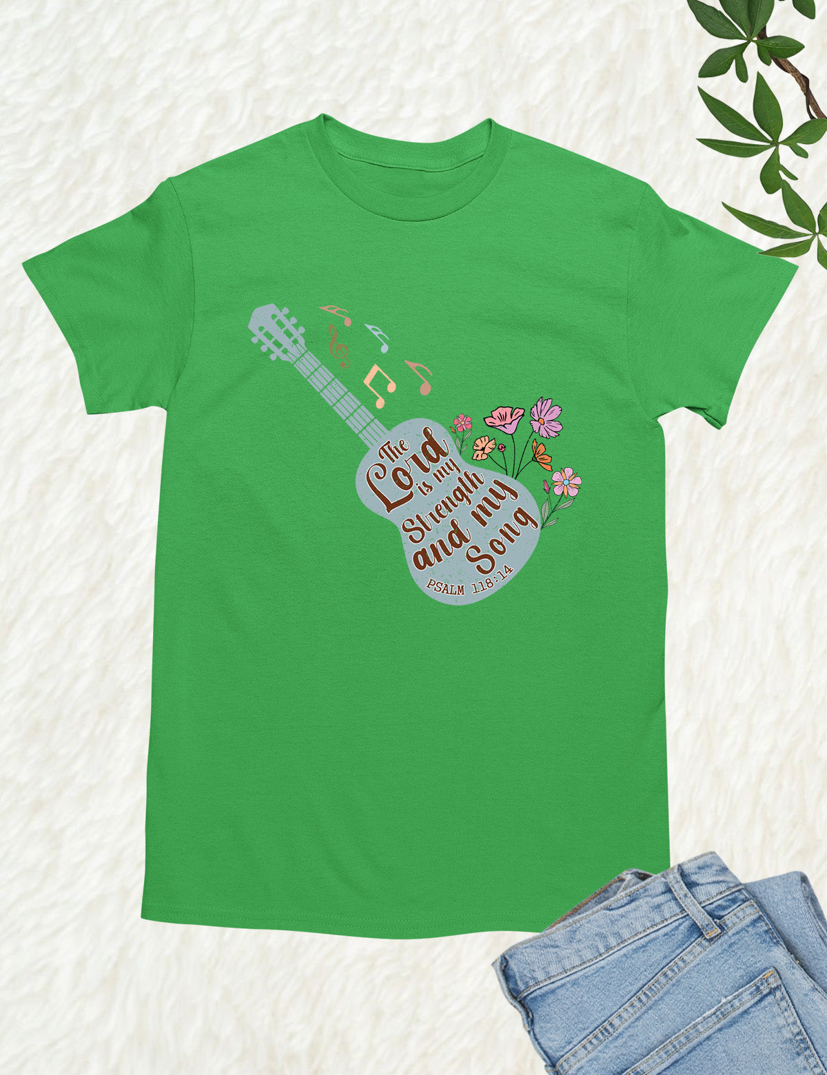 The Lord is My Strength and My Soul Song Guitar Christian T Shirt