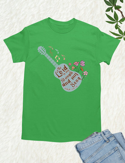 The Lord is My Strength and My Soul Song Guitar Christian T Shirt