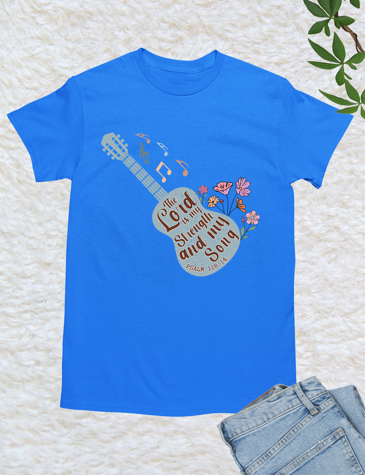 The Lord is My Strength and My Soul Song Guitar Christian T Shirt