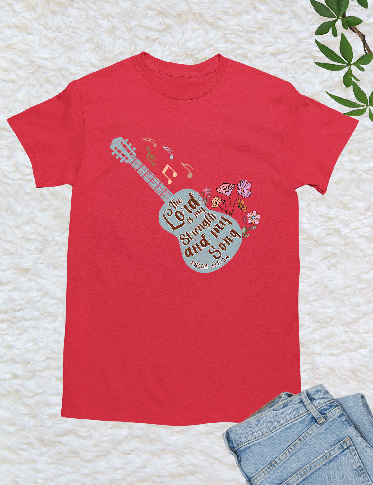The Lord is My Strength and My Soul Song Guitar Christian T Shirt