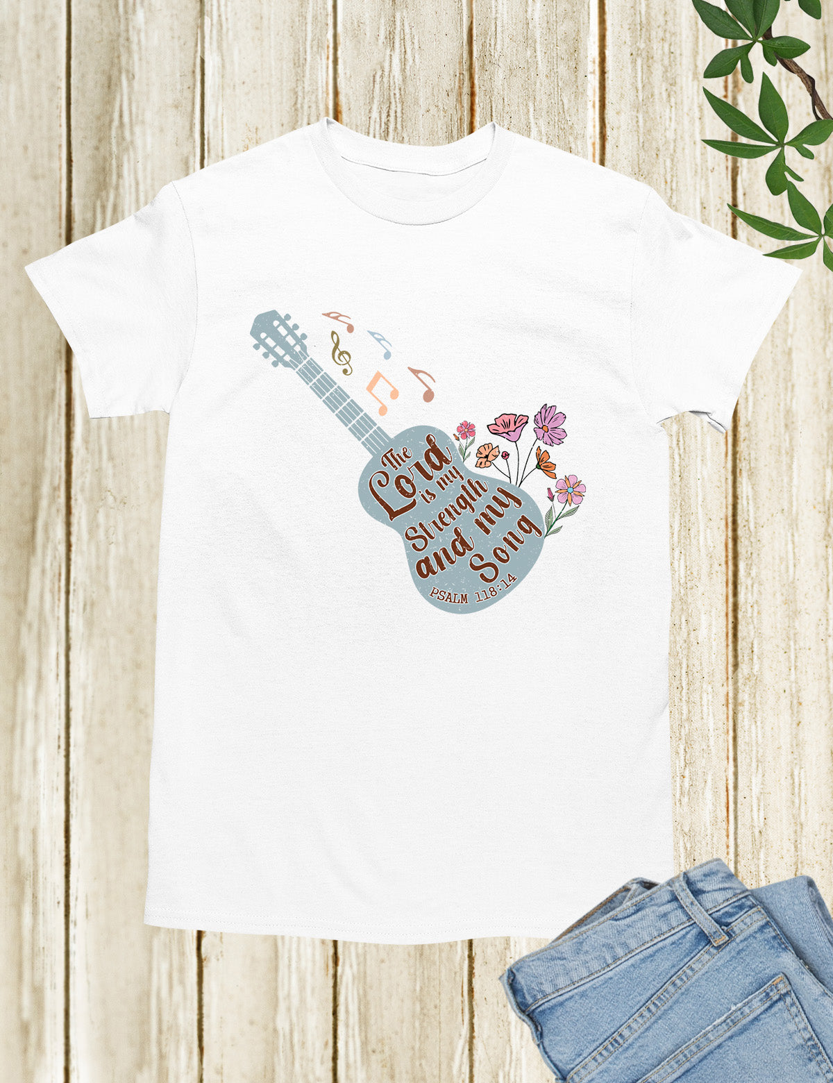 The Lord is My Strength and My Soul Song Guitar Christian T Shirt