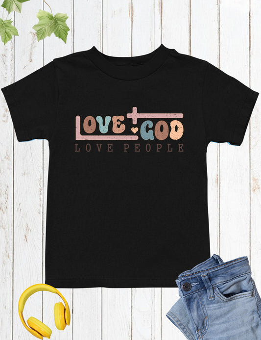 Love God Love People Minimalistic Kids T Shirt