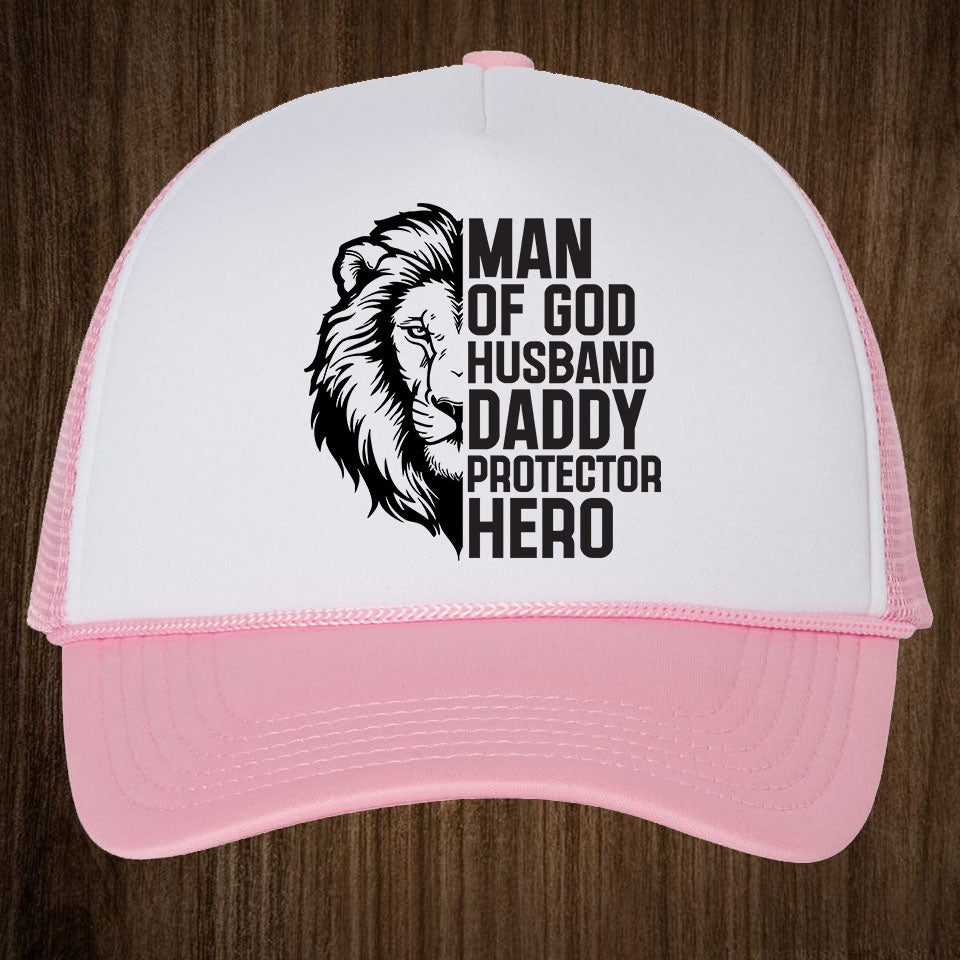 Man of God Christian Dad Trucker Hat